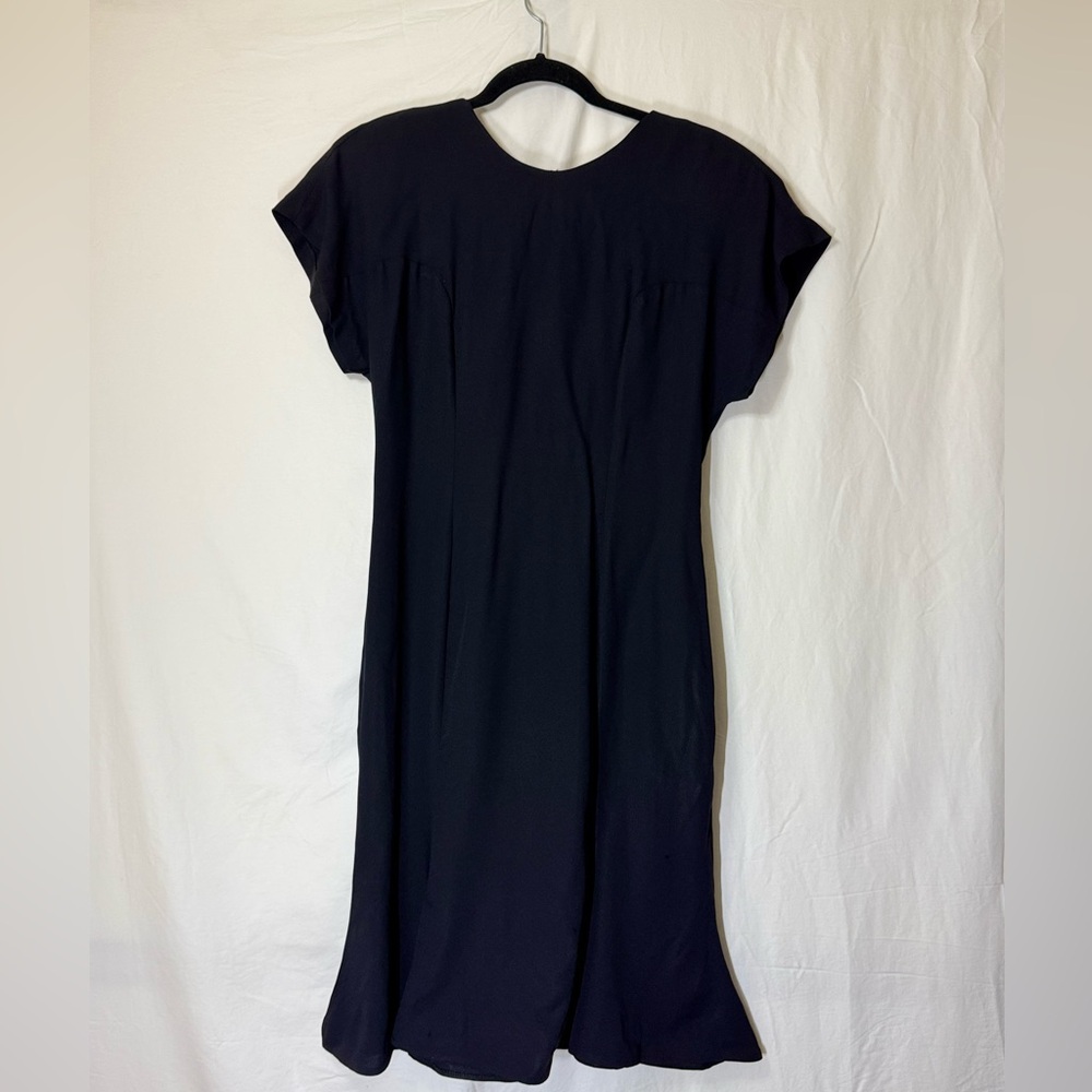 Black Sheath Midi Dress with Dolman Sleeves